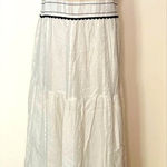 Only  Felucia Woven Maxi Dress 100% Organic‎ Cotton Medium Ivory Black EUC Photo 0