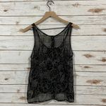 Urban Outfitters UO Staring at Stars Sheer Button Back Tank - Black - Medium Photo 5