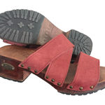 Candie's  Wood Platform Chunky Block Heel Sandals Womens‎ 6 Slides Lug BOHO Hippie Photo 0