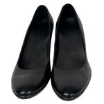 Ecco ‎ Black Leather Block Heel Pumps Women's Size 40 EU Photo 1