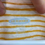 Old Navy EUC women's yellow white striped linen blend casual relaxed Tshirt M Photo 2