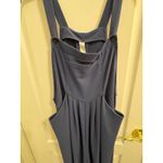 Halara Navy Blue Wide Leg Jumpsuit Overalls Women's XL Pleated Pockets Photo 2