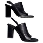 Alexander Wang Black Leather Cole Peep Toe Slingback Mule Sandals Photo 2