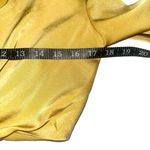 ASOS  Design Tie Front Plunge Satin Yellow Long Sleeve Cut Out Midi Dress US 6 Photo 7