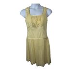 WD.NY Yellow Silk 20s Inspired Sleeveless Flapper Midi Dress Size 8 Photo 1