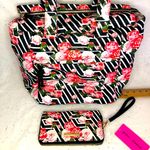 Betsey Johnson  XOJADE Floral Overnight Tote Purse XL + Matching Wallet - NWT Photo 0