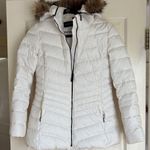 Marc New York White Puffer Jacket with Faux Fur Hood, Small Photo 0