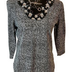 Ruby‎ Road Black White 3/4 Sleeve Jeweled Neckline Women’s Medium Photo 0