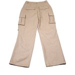 7 For All Mankind Faux Vegan Leather High Rise Straight Cargo Pants Tan Small Photo 1