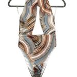 NWT Helen Owen Byblos Cutout Halter Cheeky High Cut One Piece Swimsuit SP Sand Tan Size undefined Photo 0