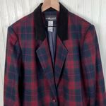 Sag Harbor Vintage 90s Tartan Plaid Wool Blazer Women's Size 18W Holiday Red Photo 2