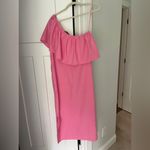 Tuckernuck Pomander Place  Flamingo Pink Florencia One Shoulder Dress Ruffle Photo 5