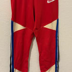 Nike  Sportswear Leggings Colorblock Athletic Running Tights Red White Size Small Photo 0
