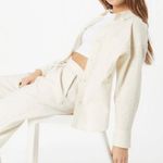 Abercrombie & Fitch  Oversized Linen-Blend Button Down Shirt Size XS Ivory Cream Photo 0