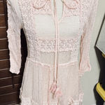 Chelsea and Violet Chelsea Violet Dress Womens M Pink Sheer Lace Boho Romantic Coquette Photo 0