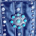 Montana West (American Bling) Turquoise/Black Leather Phone Crossbody Purse Photo 2