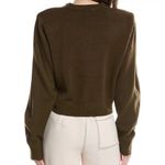 We Wore What Cropped Sweater shoulder pads olive green small oversized like new Photo 7