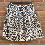 White House | Black Market WHBM Pleated Leopard Print Sateen Skirt sz 10 in brown multi Photo 7