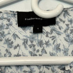 Five Seventy Five New  sheer long sleeve blue gray floral top sz S Photo 3