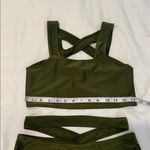Olive Green Bikini Set with Crisscross Design size small super cute worn 2x EUC Photo 5