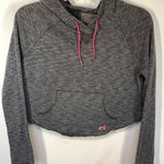 Under Armour -2. Women's Pink Logo Semi-Fitted Cropped Pullover Hoodie Grey Sma Photo 0