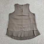 Banana Republic Womens Sleeveless Top Small Taupe Accordion Pleat-Hem Layered Photo 1