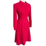 Vintage Ciao Wool Sweater Dress Magenta Pink Long Sleeve Collar Womens 6 Petite Size 6P Photo 1