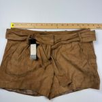 Talbots  Suede leather Shorts‎ Belted Waist Brown 2P NWT stain spots Photo 1