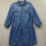 Old Navy Y2K Chambray Shirt Utility Dress Button Up Preppy Casual Travel Wmn S Photo 0