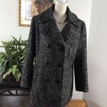 Kenneth Cole Wool Blend Peacoat Jacker Small White Black Speckled Double Bre Photo 0