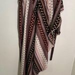 True Wrap Maxi Skirt Black Brown Floral Geometric Boho White Size M Photo 2