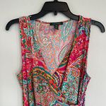 Ralph Lauren Lauren Colorful Paisley Print Ruched Dress Size M Photo 1