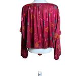 Free People  Wildflower Honey Boho Prairie Blouse Stretch Festival Shirt Top Sz S Photo 5