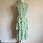 Gianni Bini Light Green Tiered Lace V Neck Midi Dress Photo 7
