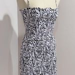 AFRM Black White Zebra Animal Print Smocked Stretch Bodycon Mini Dress Size XL Photo 5