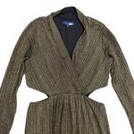 Rachel Rachel Roy Long Sleeve Cut Out Macree Gown in Black/Gold, Size XL Black Photo 4