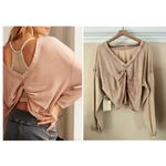 Free People FP Movement Moon Rising Twist-Front Faded Cropped Top | Rose Dust | L | NWT Photo 11