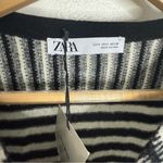 ZARA NWT  100% Wool Striped Midi Dress‎ Black/White Size Small Photo 4
