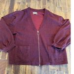 Urban Outfitters  Jaime oversized zip up cardigan size medium maroon Photo 1