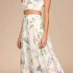 Lulus  Sweet At Heart White Floral Embroidered Two-Piece Midi Dress Photo 0