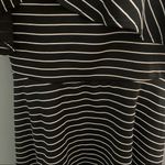 Bardot NWT  black stripe ruffle shoulder dress Photo 6