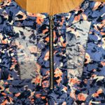 Mcginn Floral Blue and Pink Women's Top small cut outs edgy‎ business casual Photo 5