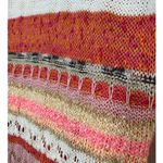 LaSeine Women’s M 3/4 Sleeve Open Knit‎ Sweater Boho Multicolor Pink Cream Size M Photo 6