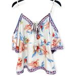 Flying Tomato  Flutter Sleeve Cold Shoulder Floral Flowy Top Size Small Photo 7