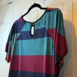 Lavish Blouse Womens XL Geometric Print Dolman Short Sleeve Tunic Keyhole Neck Photo 3
