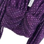 For Love & Lemons La Villette Cropped Blouse Purple XS New Photo 2