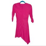 ZARA  Trafaluc Bright Pink Polka Dot Ruched Asymmetrical Dress Photo 7