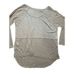 Free People  Beach Knit Long Sleeve Top Pink Tan Sz M boho hippie slouchy Photo 2