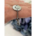 Adjustable Initial J Ring Silver Tone Chain Fashion Jewelry Photo 3