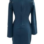 Bar III Womens Laced Shoulder Bodycon Dress Size Medium, Teal, Stretch #J1 Photo 2